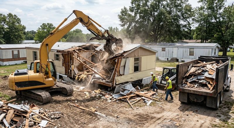 Double Wide Demolition in Katy, TX